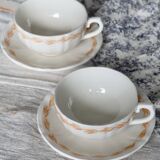Pair of vintage Gien wheat pattern breakfast cups