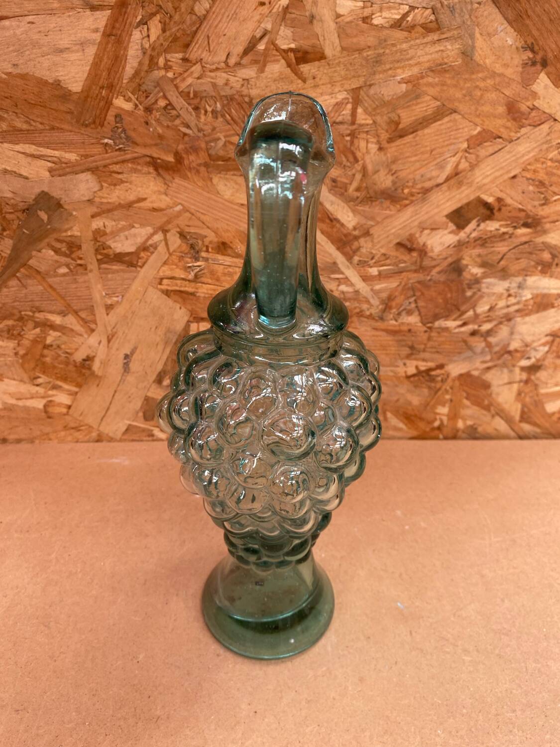 Antique glass pitcher ewer grape cluster shape vintage