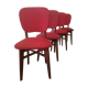 Series of 4 wooden chairs and skai 50s