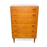 Commode scandinave "tallboy" en teck, Suède, 1960