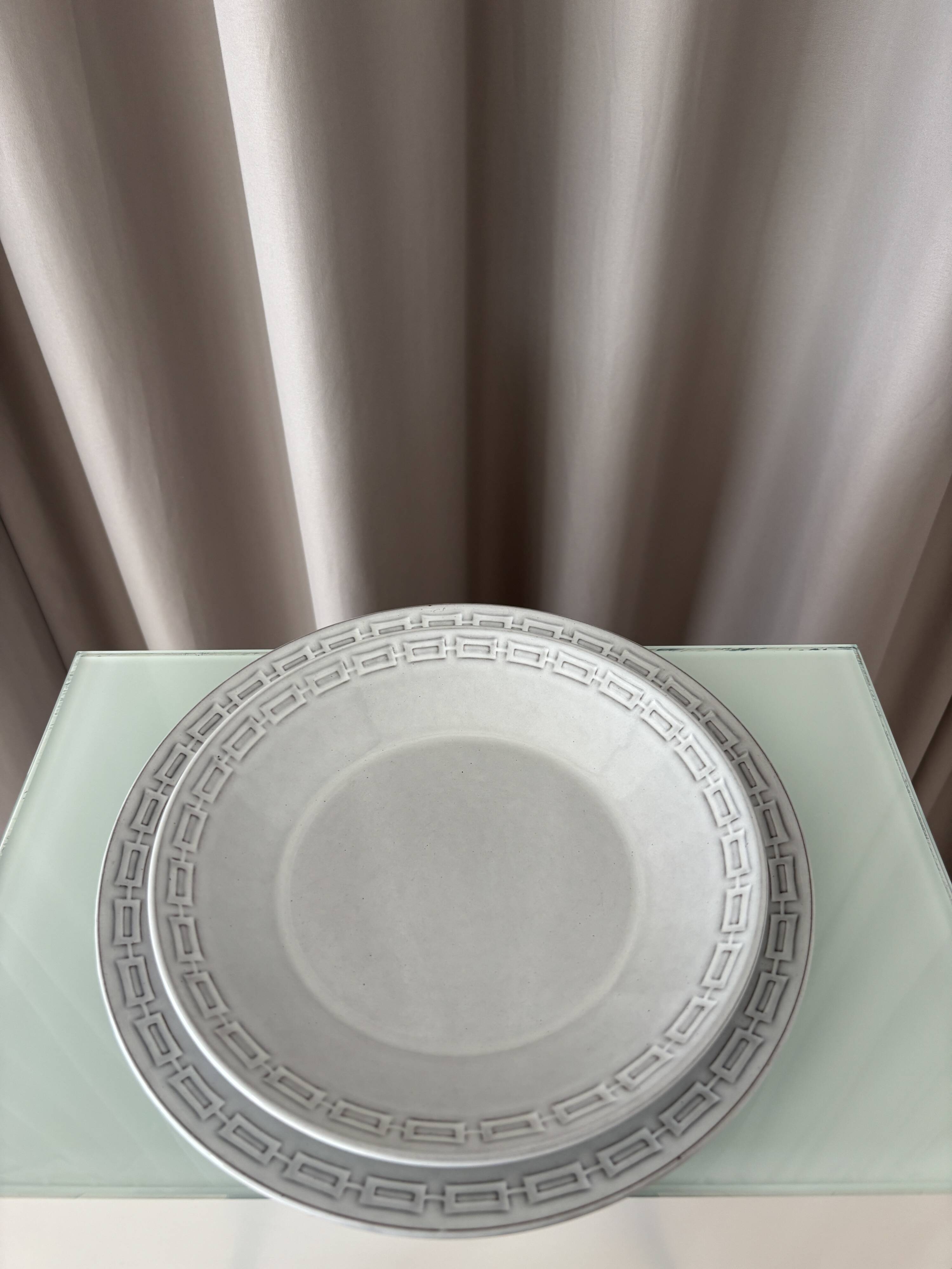 Vintage Ceramano Germany Grey Stoneware Dinner Plate | Mid-Century