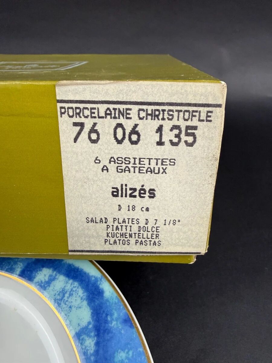 Christofle six dessert plates model Alizés