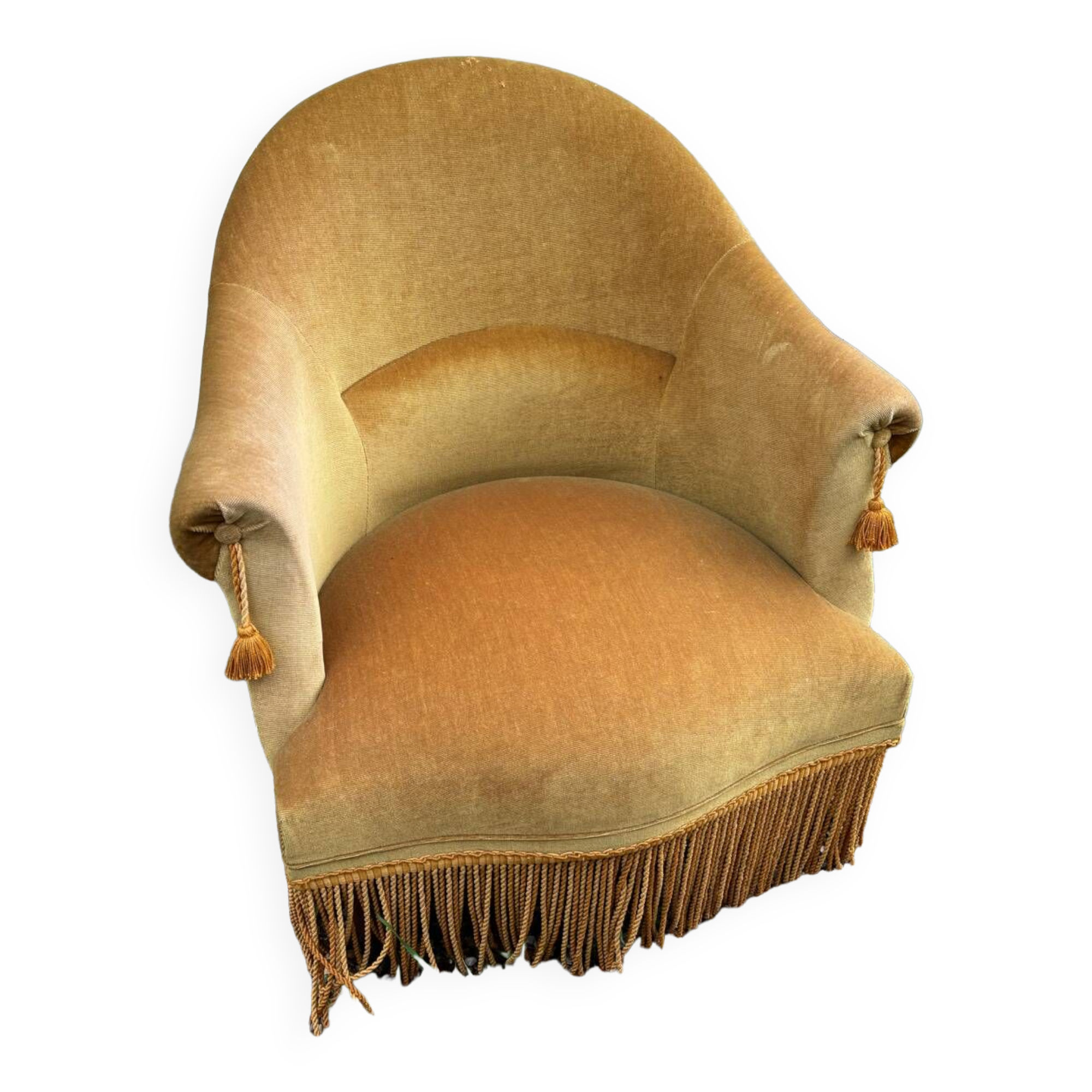 Toad armchair in gold velvet