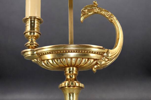 Bronze Gilt Bouillotte Lamp in Directoire Style "Lucien Gau"