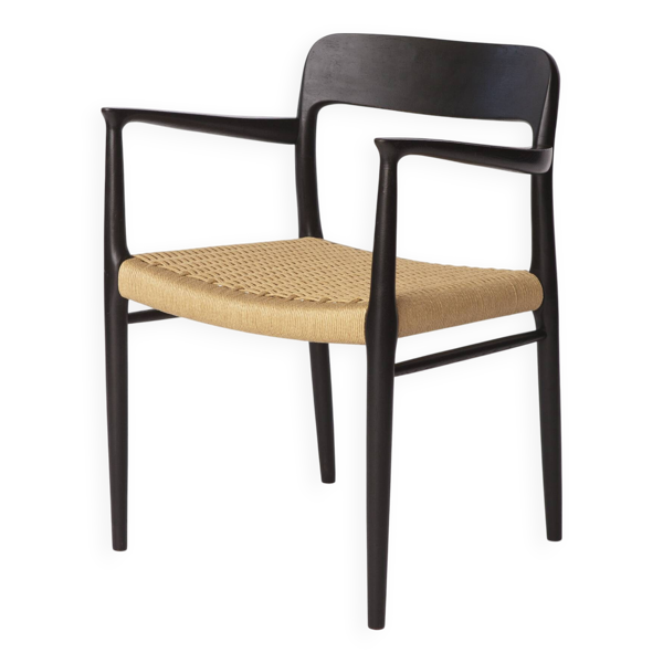 Fauteuil Niels Otto Møller noir années 1960 – Chaise danoise du milieu du siècle modèle 56