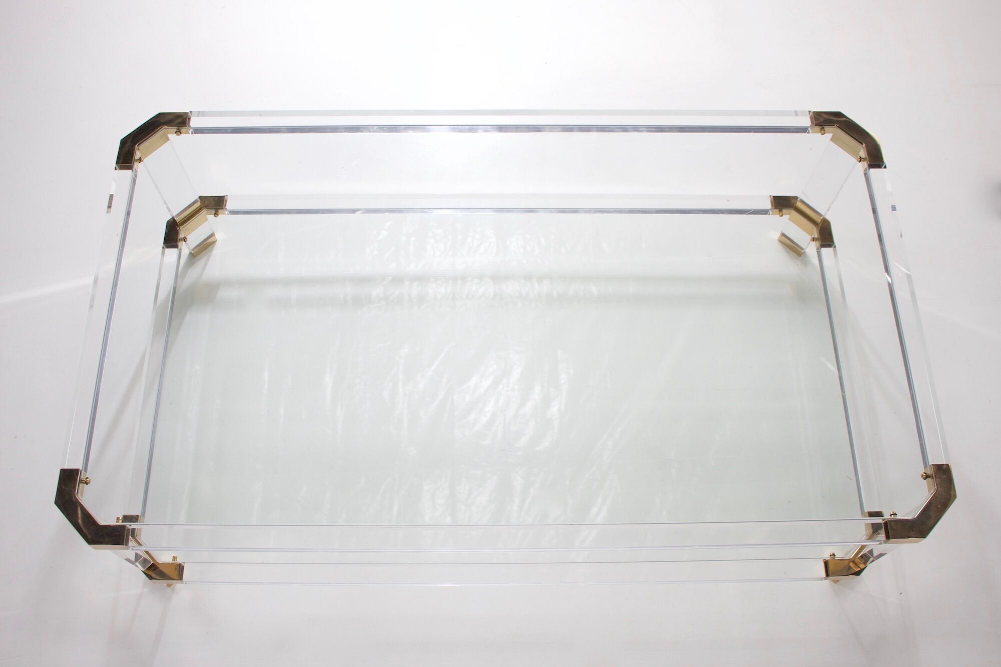 Charles Hollis Jones: Plexiglass & Brass coffee table