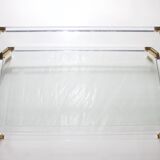 Table basse en plexiglass & laiton Charles Hollis Jones