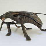 Zoomorphic ashtray fly metal patinated vintage