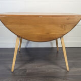 Ercol round drop leaf dining table, 1960s - no.14
