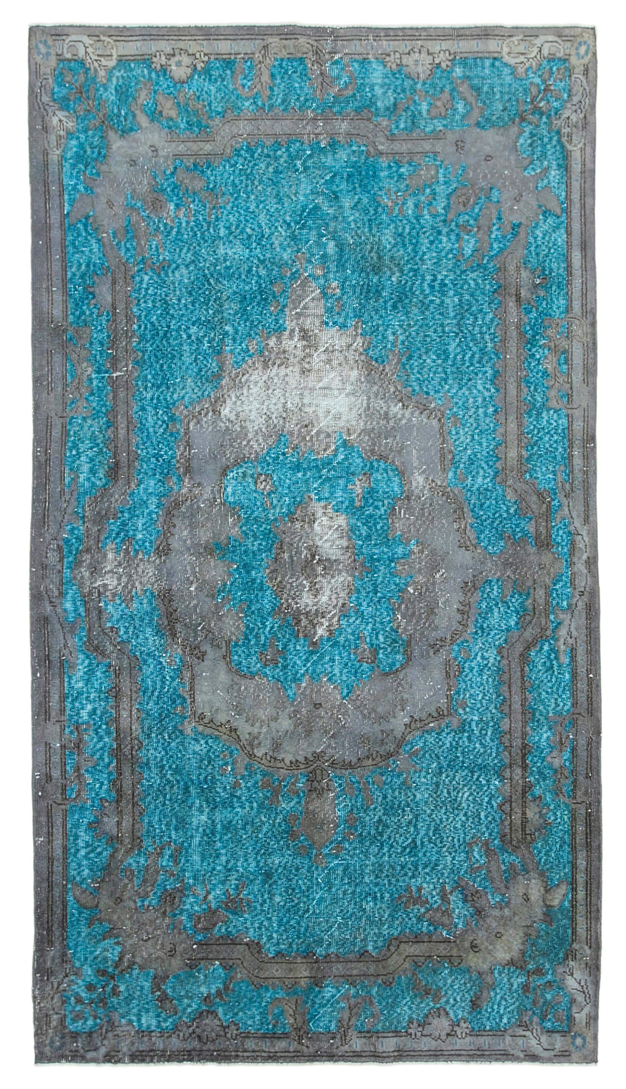 Hand-knotted unique anatolian 1980s 156 cm x 285 cm grey carpet
