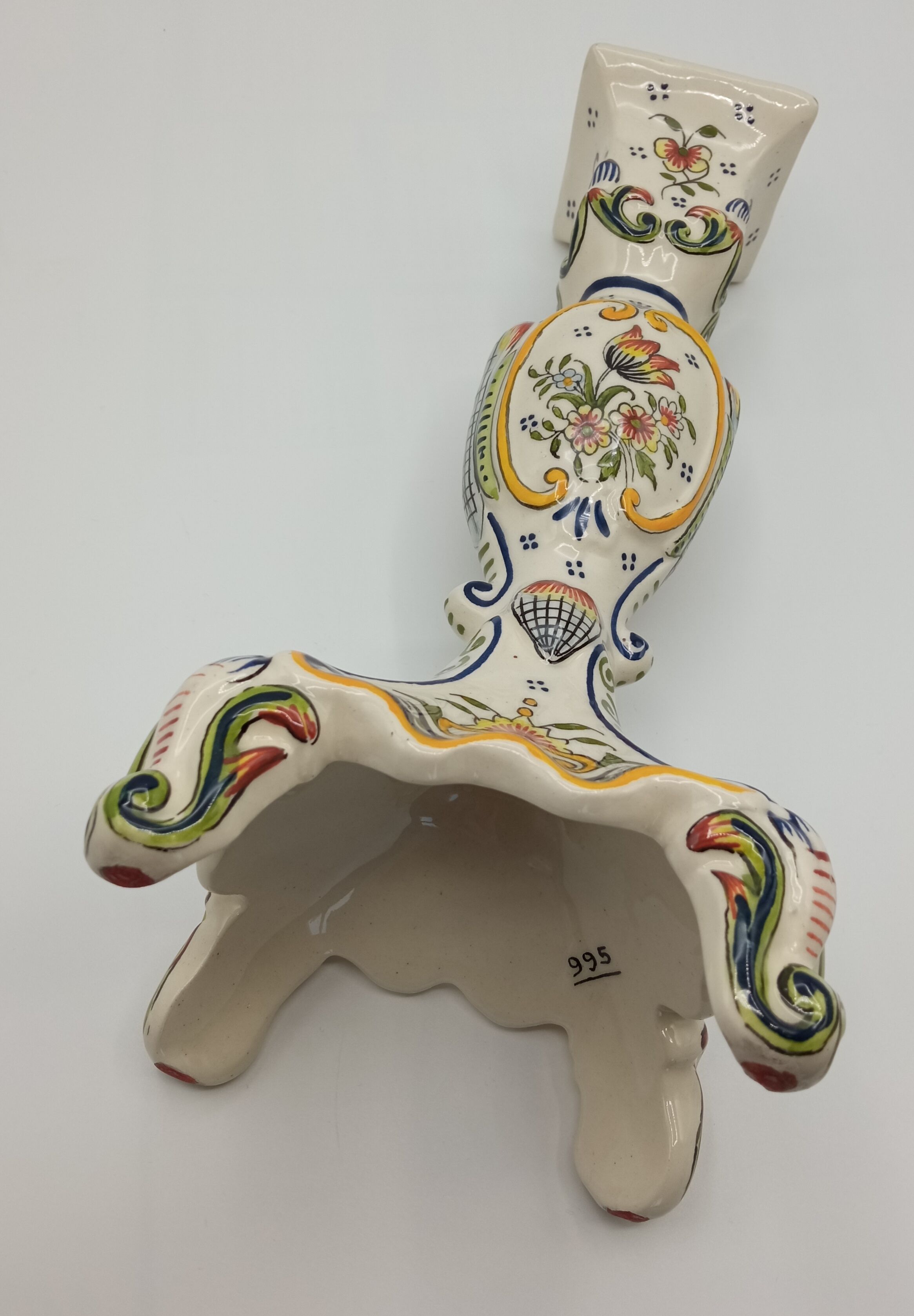 Pair of candlesticks in faience