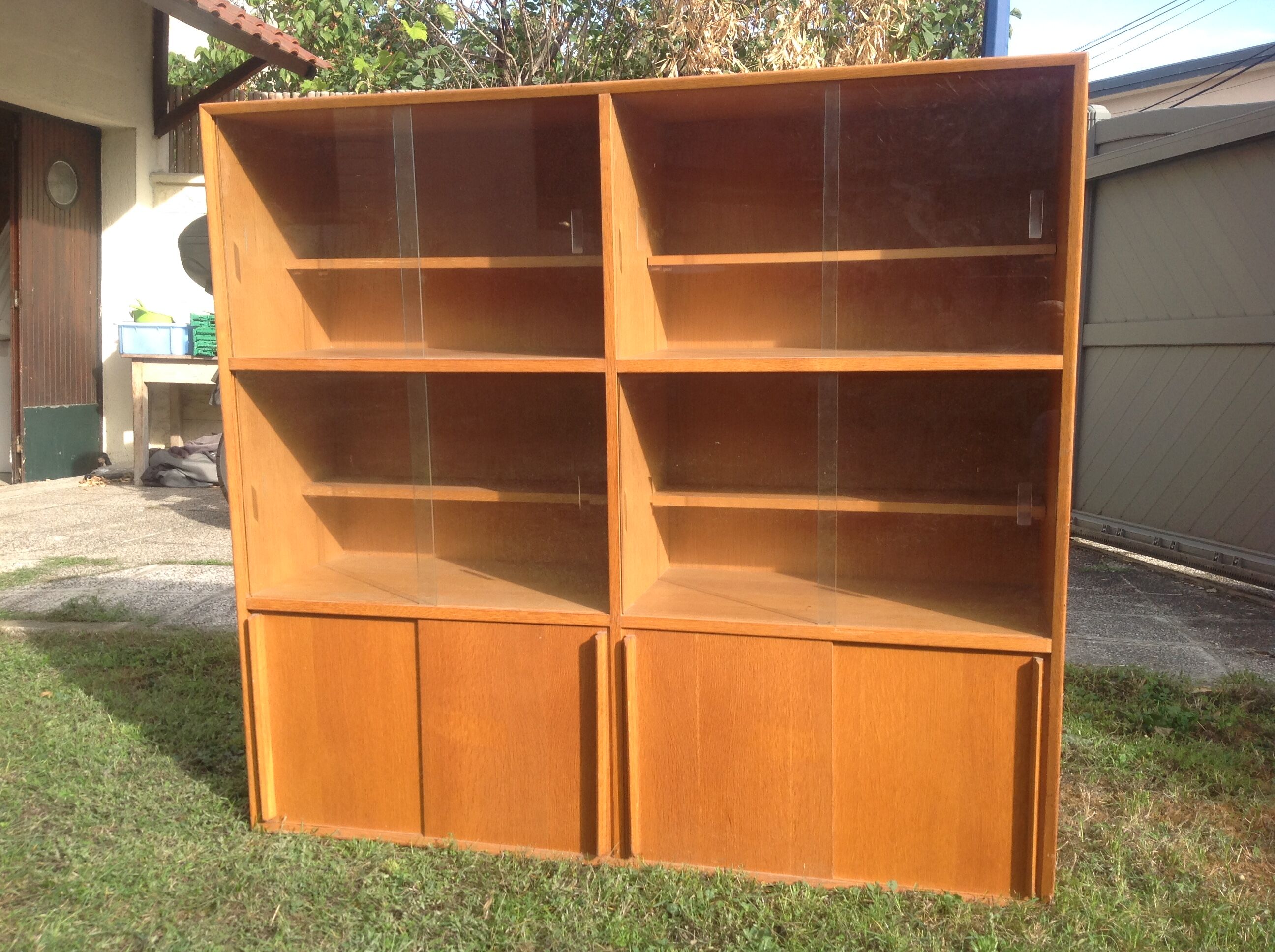 Bookcase teak 60s three elements