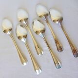 6 Christofle Art Deco Style Silver Plated Soup Spoons 2106255