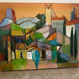 View of the village signed Duret