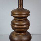 Large chunky brutalist Danish copper table lamp with mushroom shade