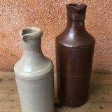 Duo of small stoneware bottles