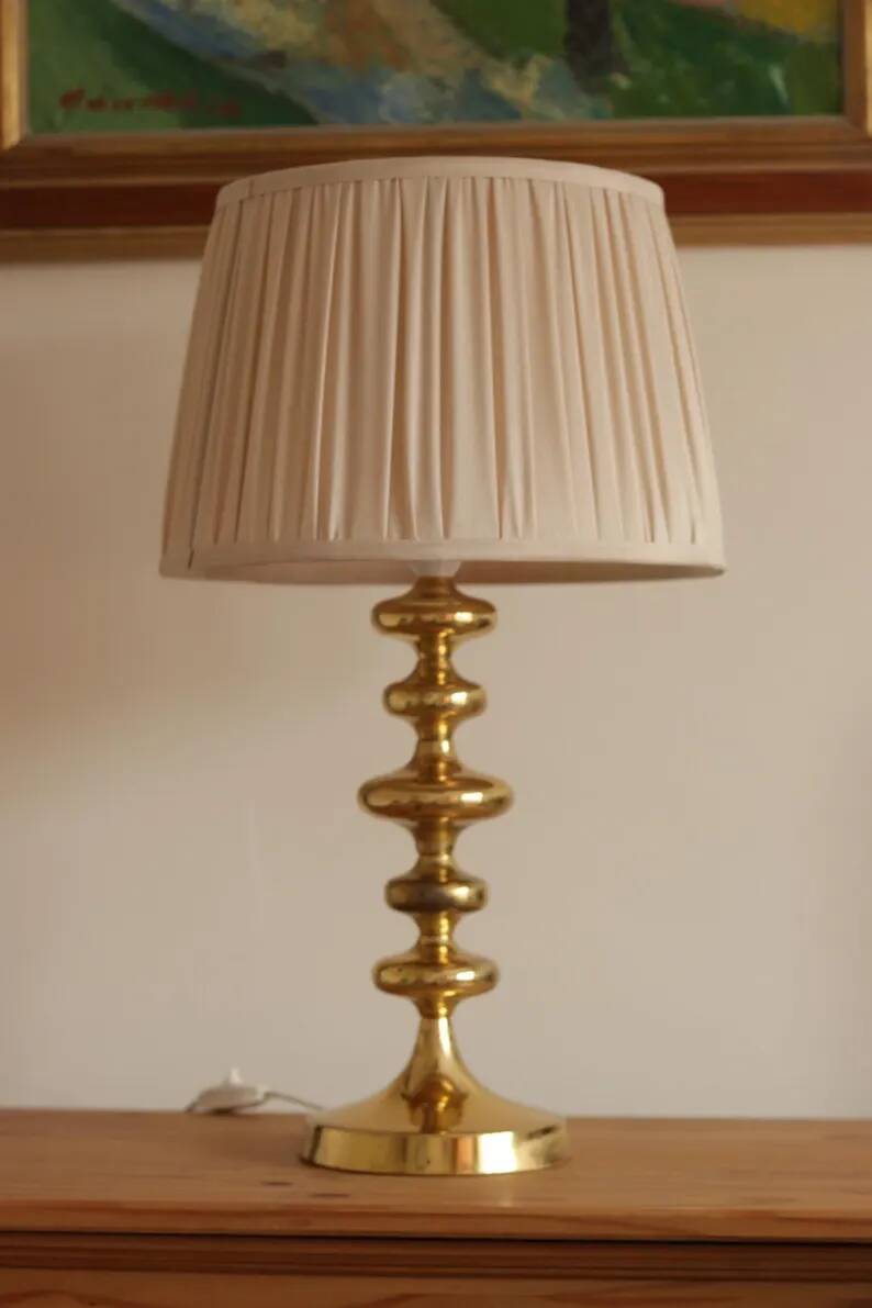 Pair of Swedish Coil Table Lamps