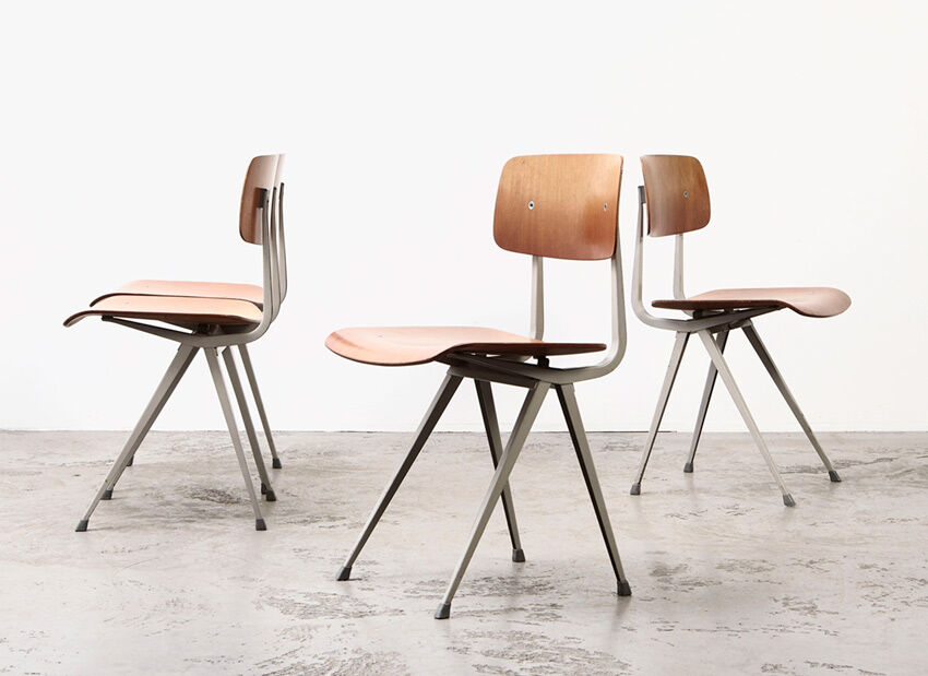 Set of 4 Result chairs 1st Edition by Friso Kramer for Ahrend de Cirkel 1958
