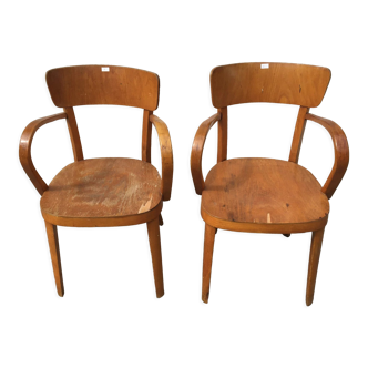 Pair 2pcs Thonet amazing b47 bentwood chair vintage 20s art deco