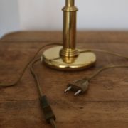 Lampe à poser vintage opaline laiton