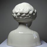 Very rare large faience bust from Sarreguemines, antique Art Deco.