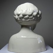 Very rare large faience bust from Sarreguemines, antique Art Deco.