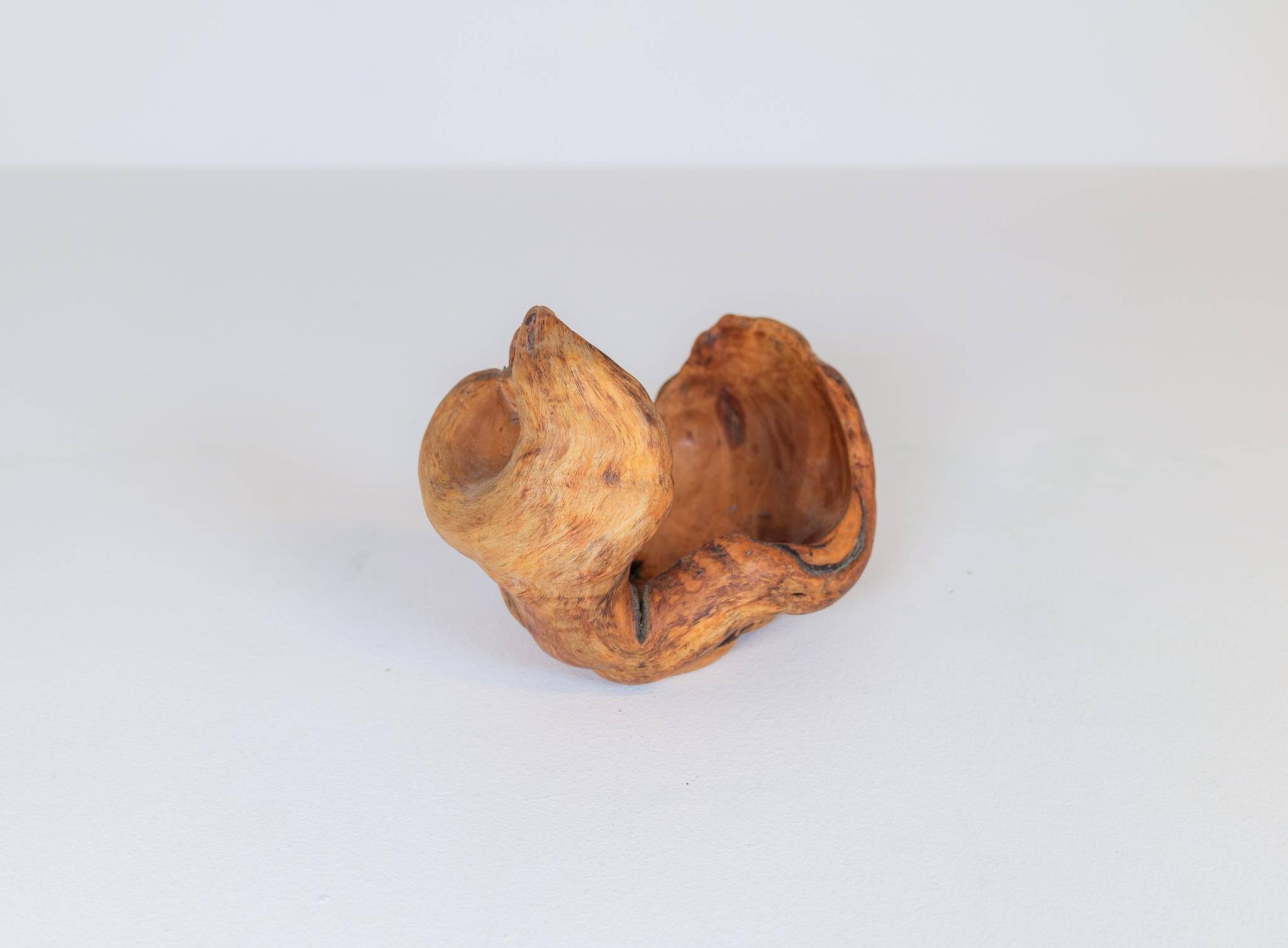 Organic birch wood bowl of Swedish folk art, from the 1960s.