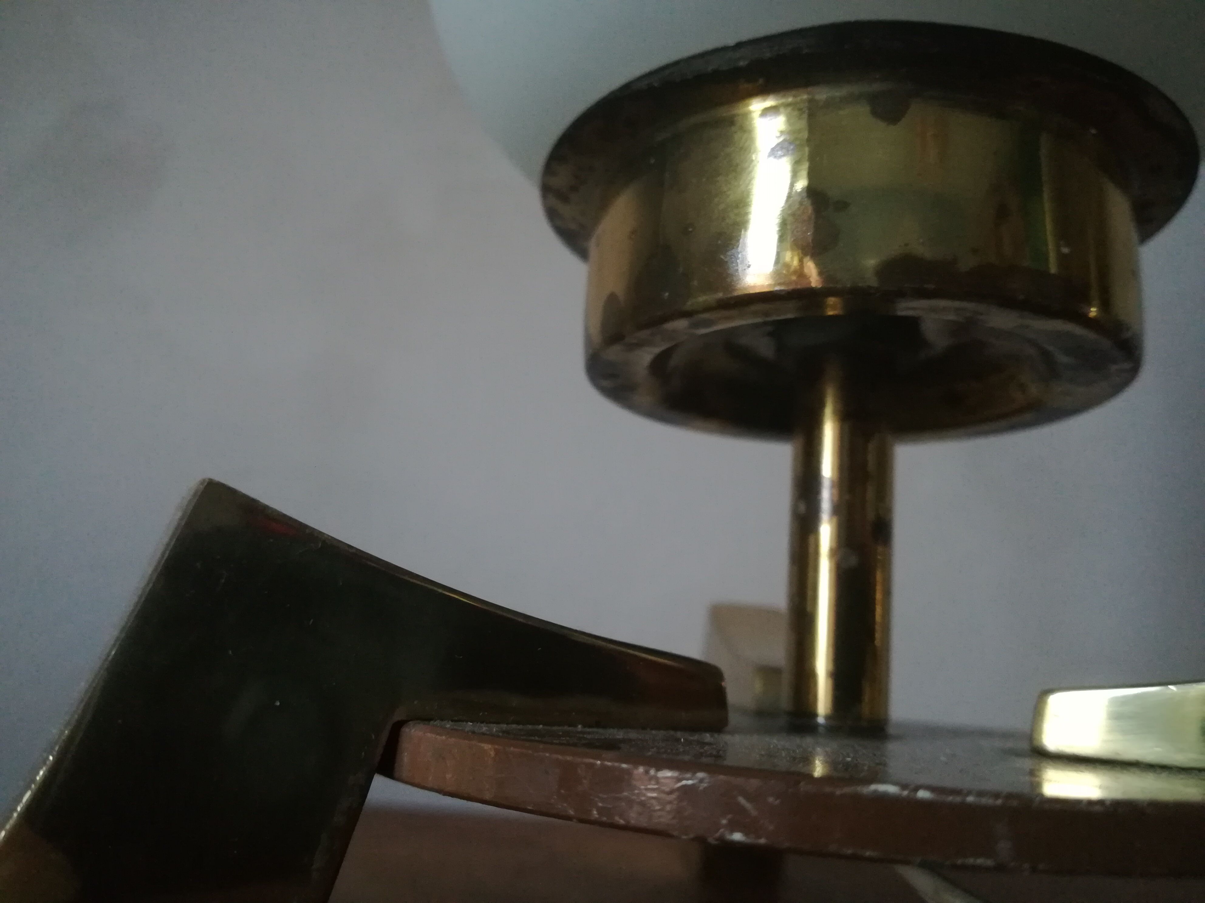 Modernist brass table lamp