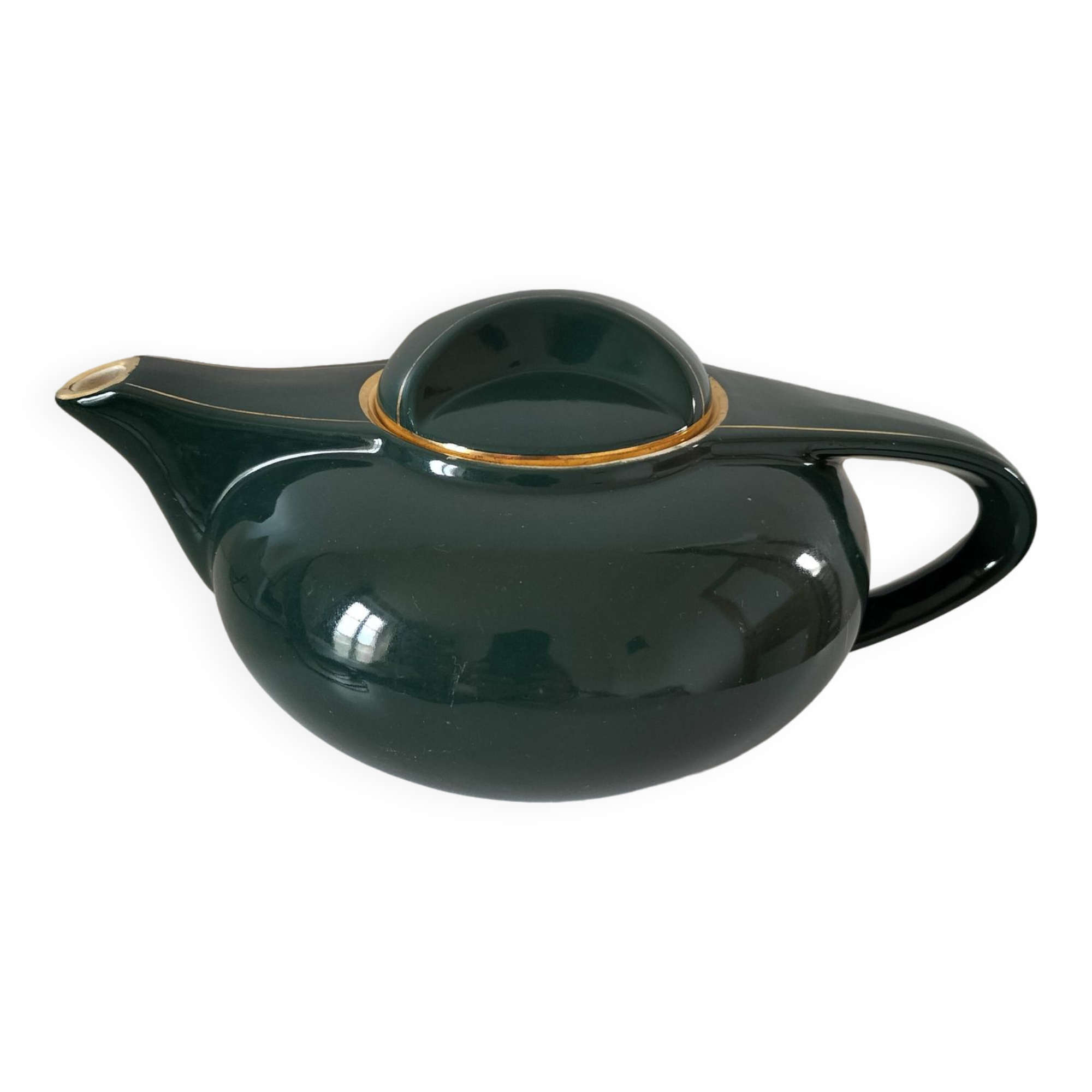 Salins art deco earthenware teapot