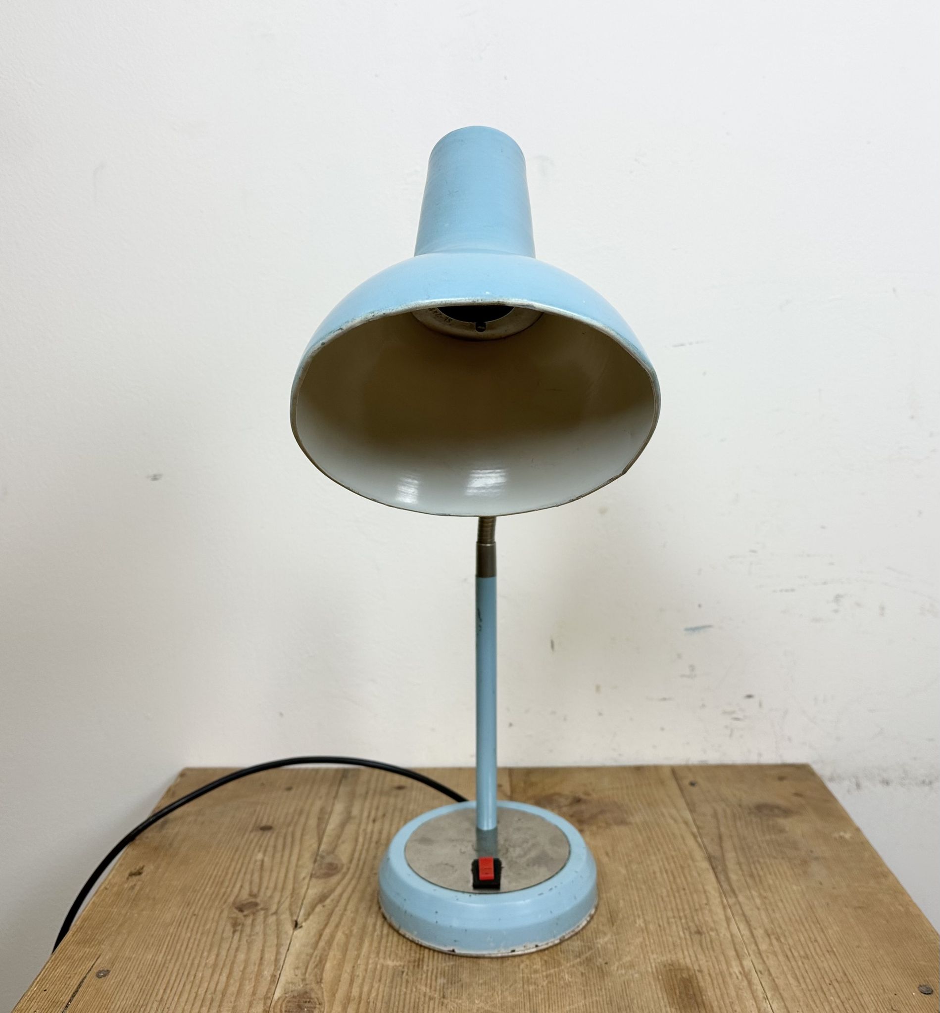 Blue Industrial Gooseneck Table Lamp, 1960s