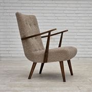 1960s, Danish armchair, furniture wool, beech wood.