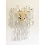 Une paire d’appliques murales contemporaines en verre de murano transparentes « ricci »