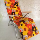 Chaise longue transat pliante vintage