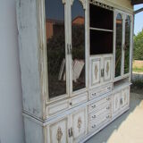 Bookcase rechampi off-white, Louis XVI style