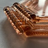 Set of 2 Art Deco glass trays