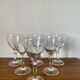 6 crystal engraved white wine glasses with stems