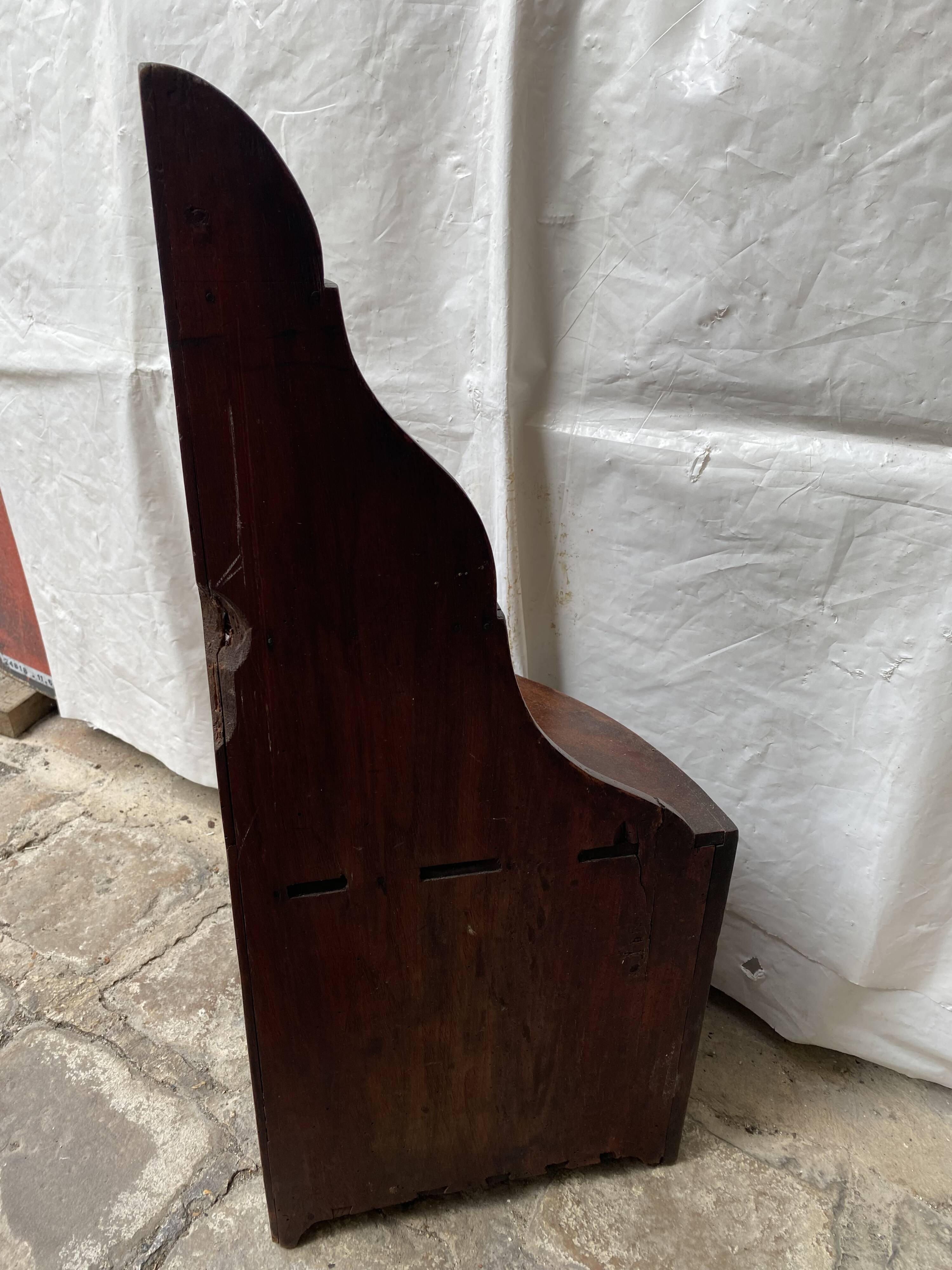 19th century mahogany corner wall shelf