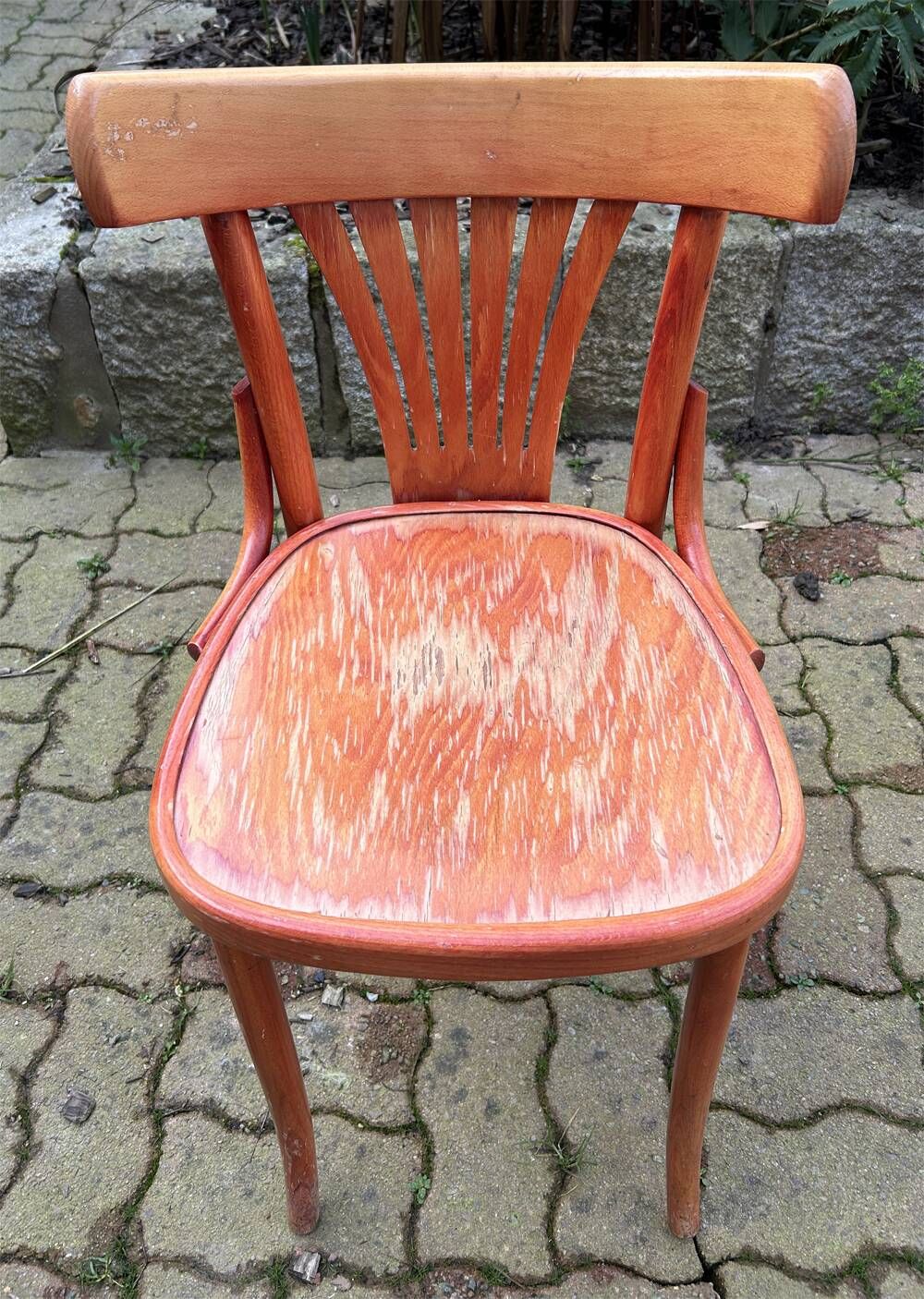 Set of 5 brasserie, bistro chairs, in their original condition, vintage, 1960s
