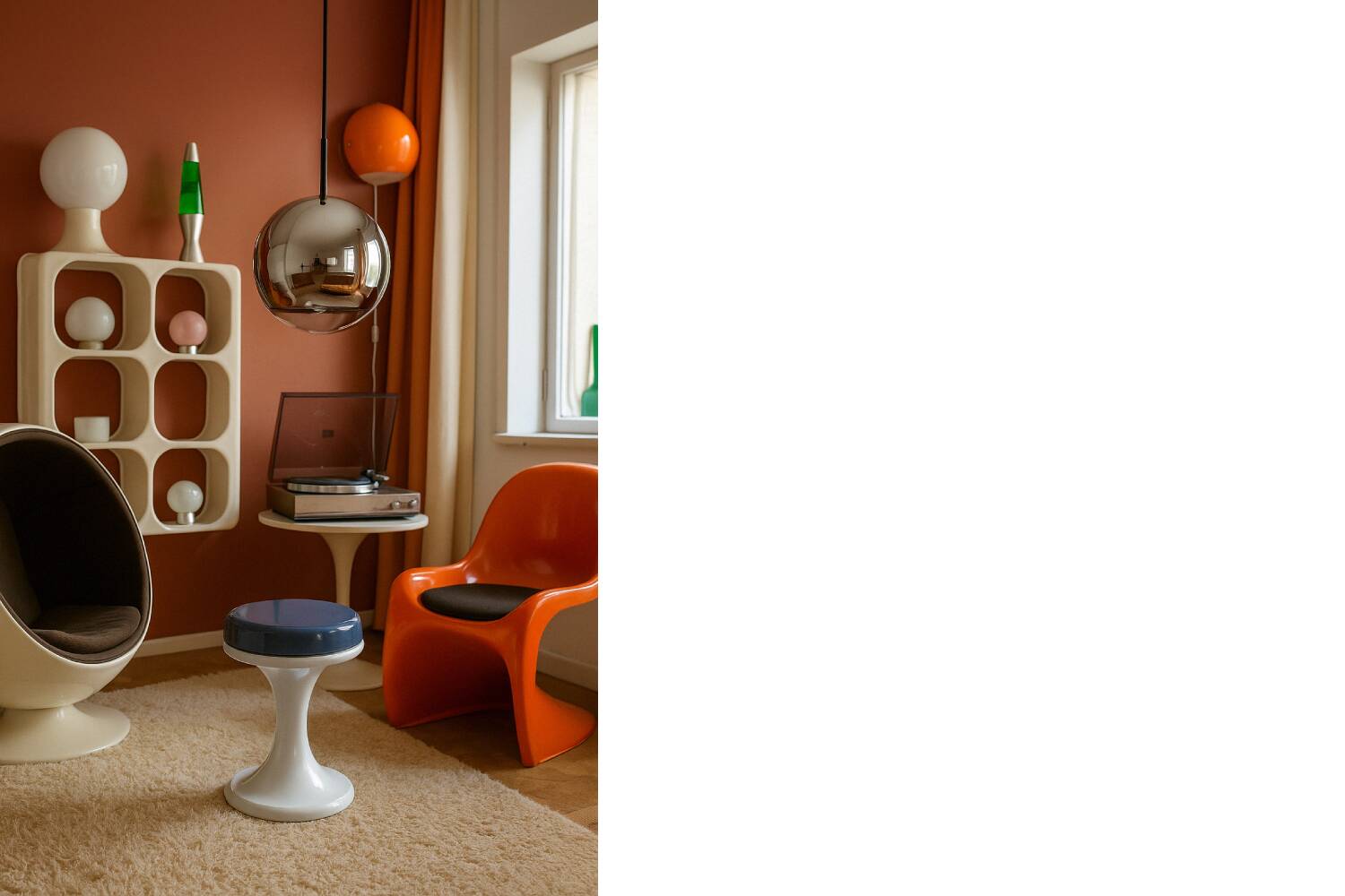 Vintage plastic stool from the space age, made by Emsa, West Germany, 1960s.