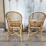 Pair of vintage rattan chairs