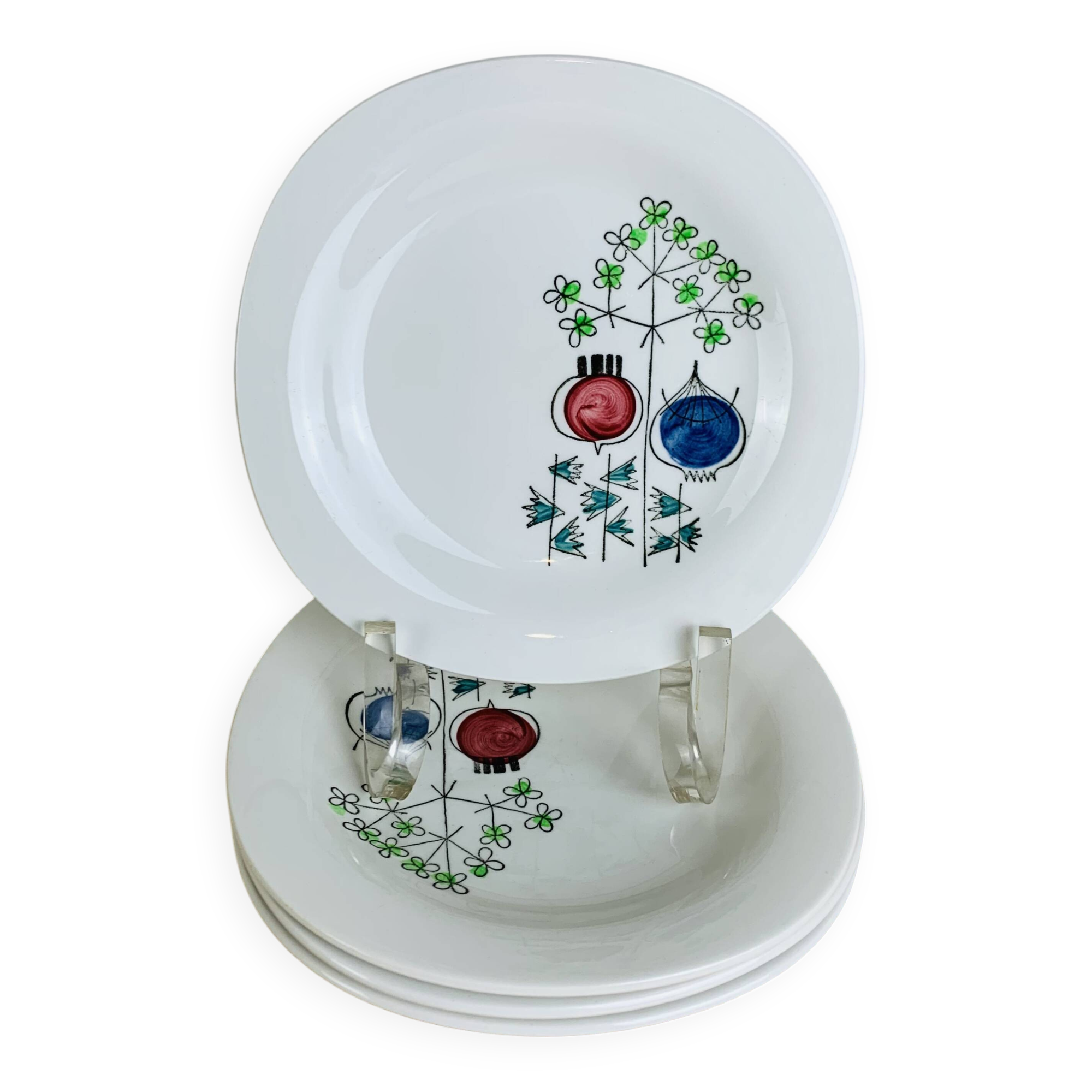 4 Pomona dessert plates by Marianne Westman for Rörstrand Sweden