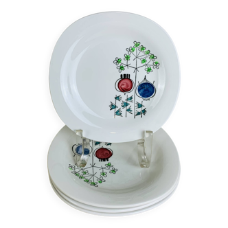 4 assiettes à dessert Pomona par Marianne Westman pour Rörstrand Sweden