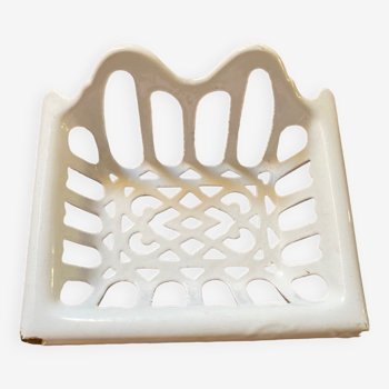 White cast iron soap holder