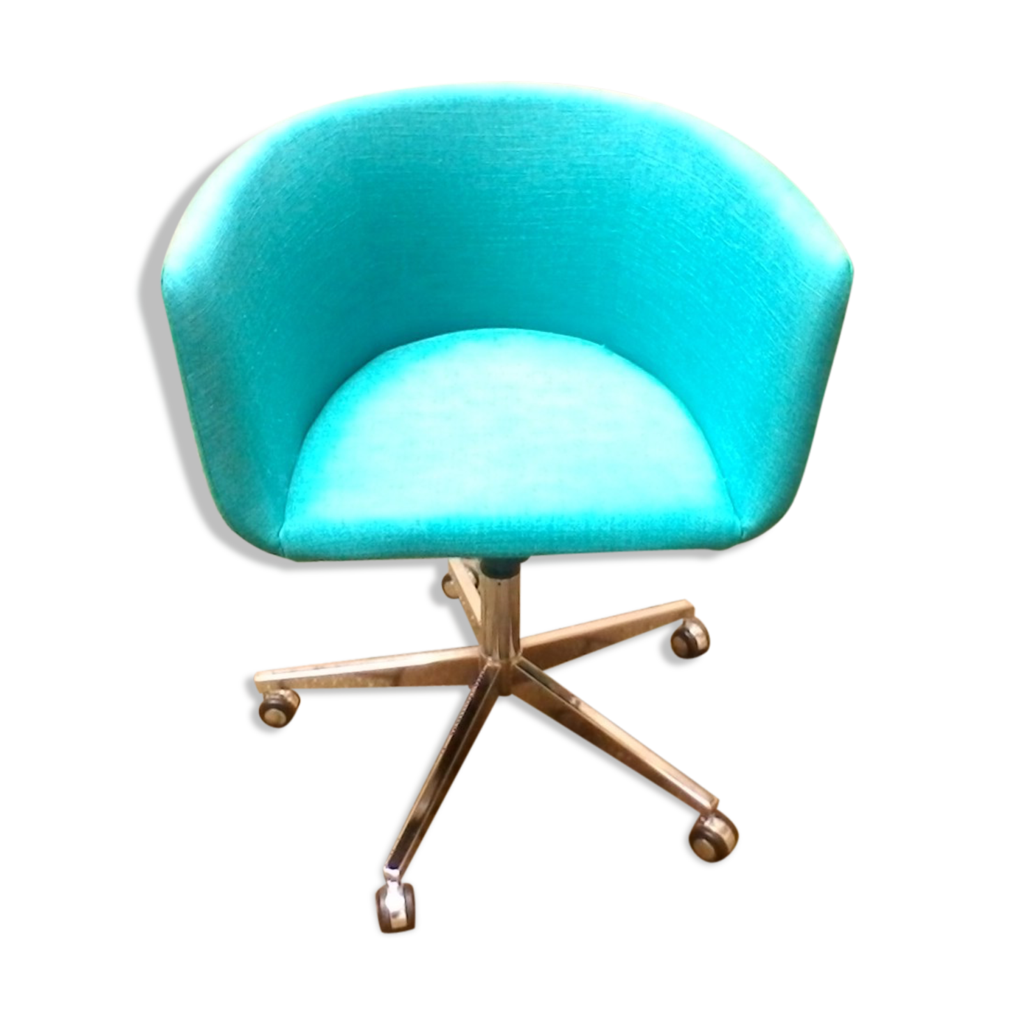 Turquoise mottled fabric armchair edited by CB2