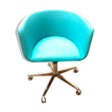 Turquoise mottled fabric armchair edited by CB2