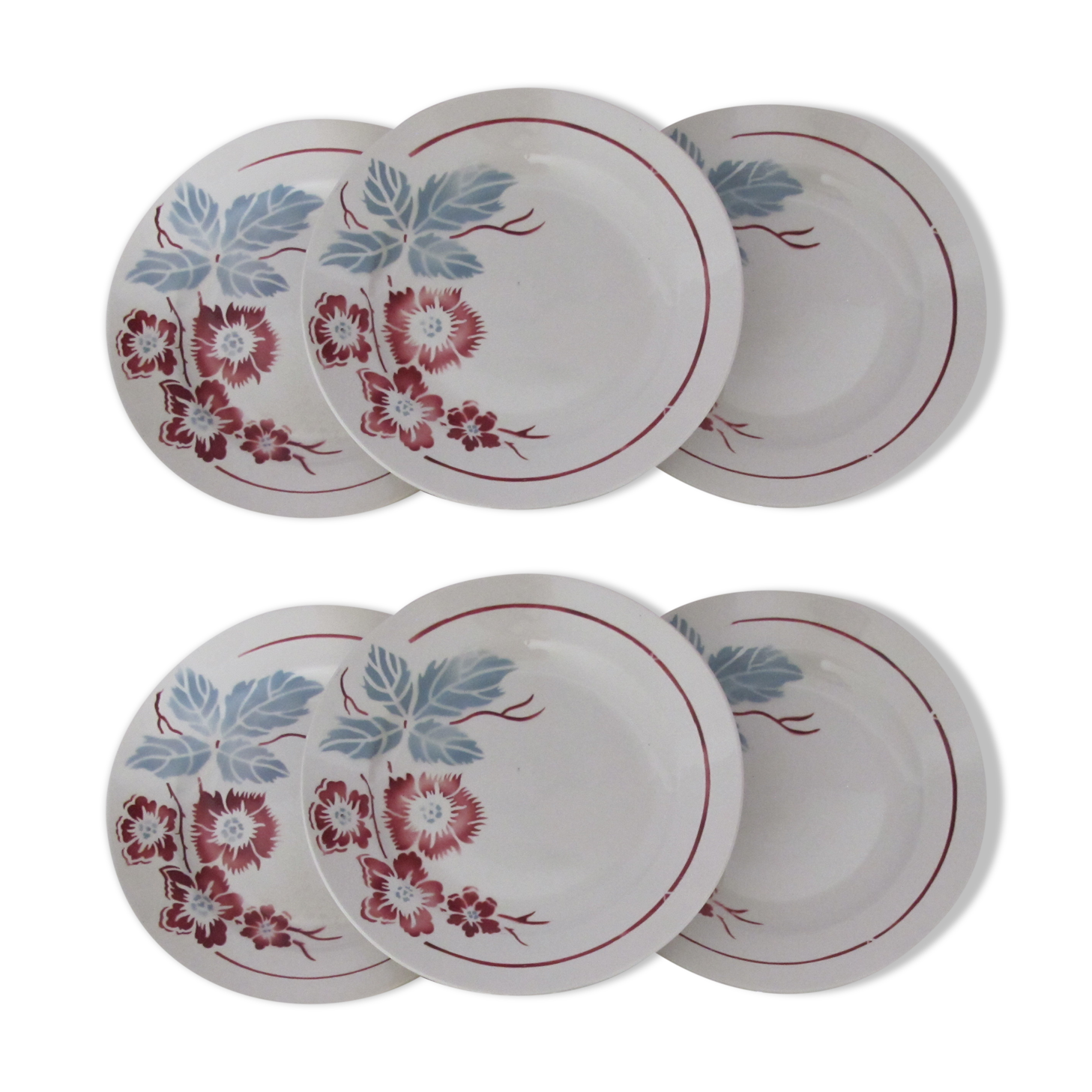 6 Digoin Sarreguemines plate of earthenware