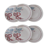 6 Digoin Sarreguemines plate of earthenware