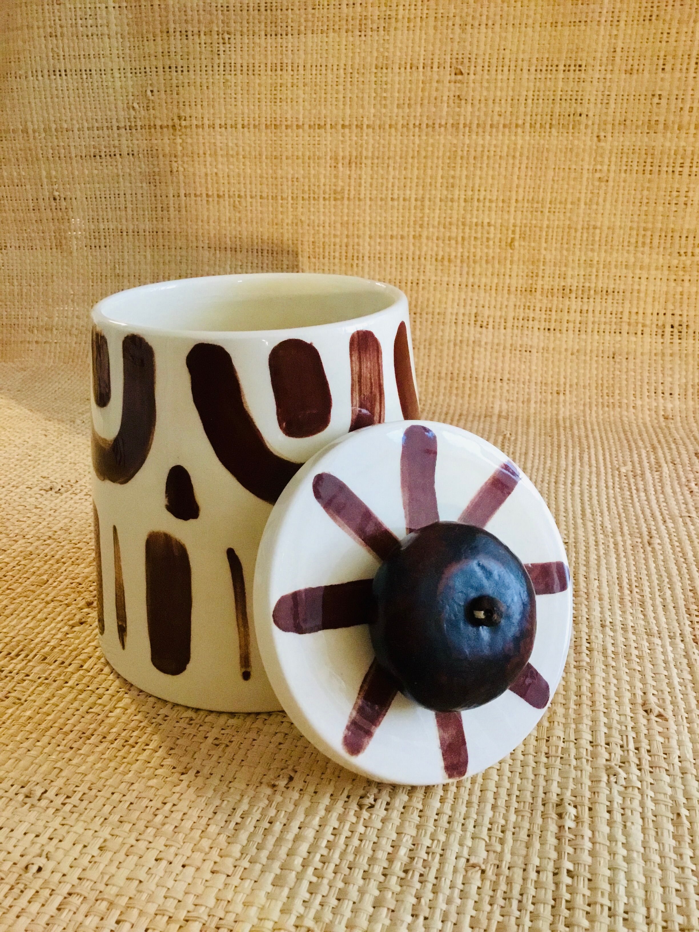 Hand-painted glazed ceramic box