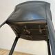 Set of 6 black leather armchairs from the 1970s
