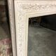 Louis XV-style mirror in wood and white stucctuc and patinated beige